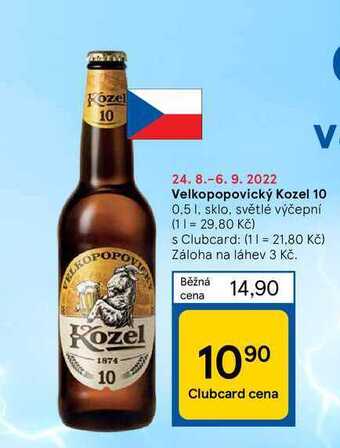 Tesco Velkopopovický kozel 10 0.5 l nabídka