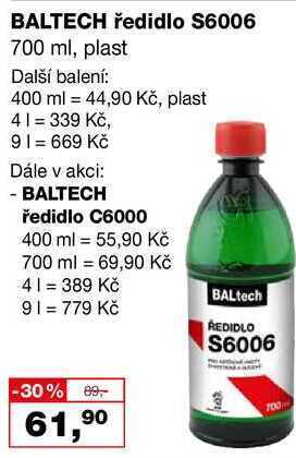 Barvy a laky drogerie Baltech ředidlo s6006 700 ml nabídka
