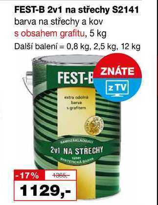 Barvy a laky drogerie Fest-b 2v1 na střechy s2141 barva na střechy a kov s obsahem grafitu, 5 kg nabídka