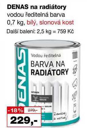 Barvy a laky drogerie Denas na radiátory vodou ředitelná barva 0,7 kg nabídka