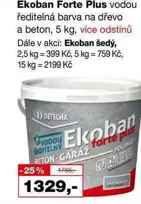 Barvy a laky drogerie Ekoban forte plus vodou ředitelná barva na dřevo a beton, 5 kg nabídka