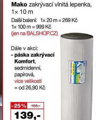 Barvy a laky drogerie Mako zakrývací vlnitá lepenka, 1x 10 m nabídka