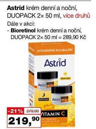 Barvy a laky drogerie Astrid krém denní a noční, duopack 2x50ml nabídka