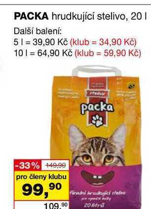 Barvy a laky drogerie Packa hrudkující stelivo, 20l nabídka