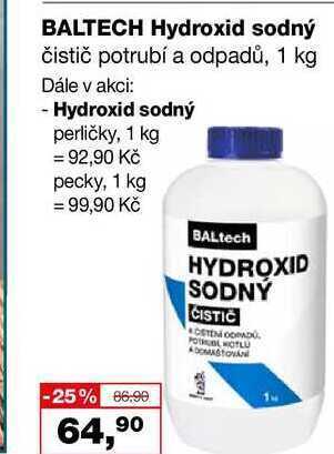Barvy a laky drogerie Baltech hydroxid sodný čistič potrubí a odpadů, 1 kg nabídka