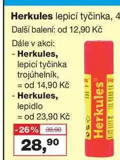 Ráj drogerie Herkules lepicí tyčinka, 4 další balení: od 12,90 kč dále v akci: - herkules, lepicí tyčinka trojúhelník, = od 14,90 kč - her nabídka