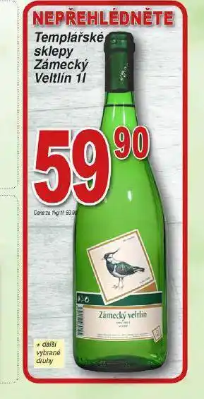 Lidl Templářské sklepy zámecký veltín nabídka