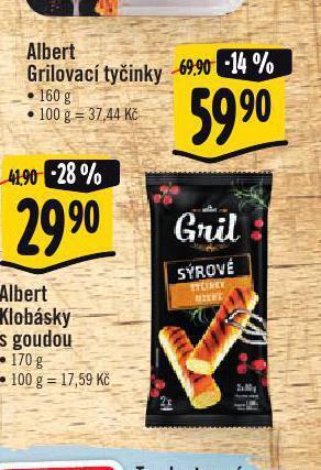 Albert Albert grilovací tyčinky nabídka