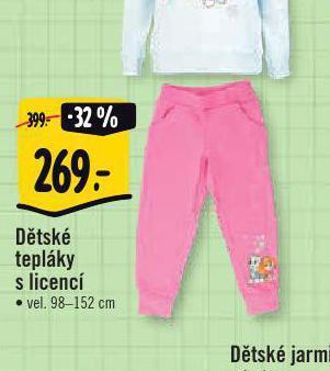Dětské tepláky s licencí