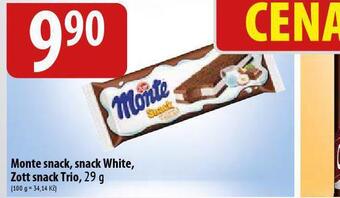 Bala Monte snack, snack white, zott snack trio nabídka