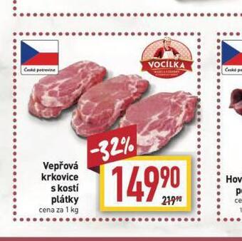 Billa Vepřová krkovice s kostí plátky nabídka