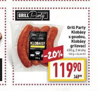 Billa Grill party klobásy grilovací nabídka