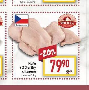 Billa Kuře + 2 čtvrtky nabídka