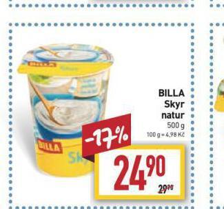 Billa Billa skyr natur nabídka