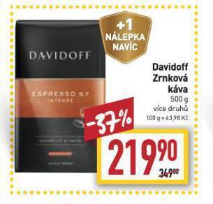 Billa Davidoff zrnková káva nabídka