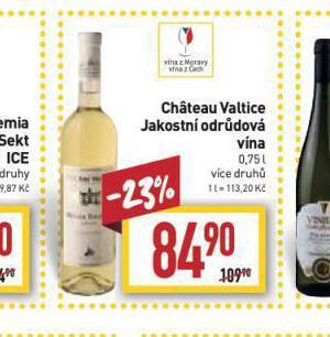 Billa Chateau valtice jakostní odrůdová vína nabídka