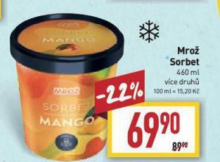 Billa Mrož sorbet nabídka