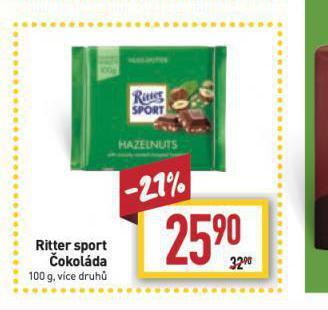 Billa Ritter sport čokoláda nabídka