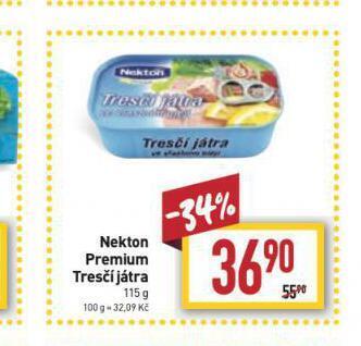 Billa Nekton premium tresčí játra nabídka