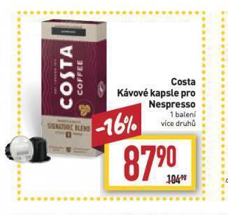 Billa Costa kávové kapsle pro nespresso nabídka