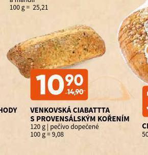 Terno Venkovská ciabatta s provensálským kořením nabídka
