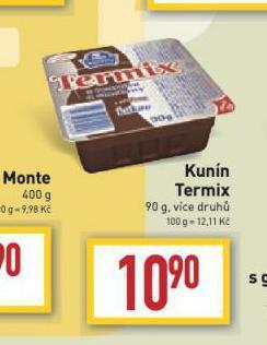 Billa Kunín termix nabídka