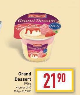 Billa Grand dessert nabídka