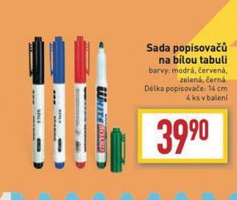 Billa Sada popisovačů na bílou tabuli nabídka