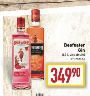 Billa Beefeater gin nabídka