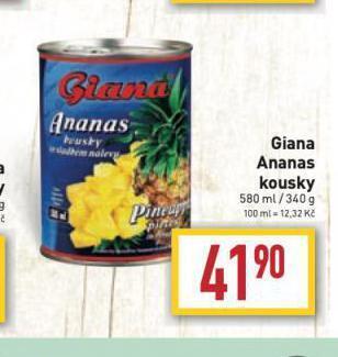Billa Giana ananas kousky nabídka