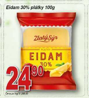 Hruška Zlatý sýr eidam 30% plátky 100g nabídka