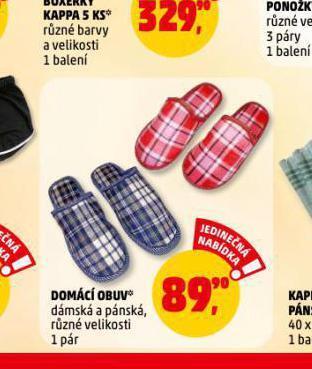 Penny Market Domácí obuv nabídka