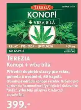 Rossmann Terezia konopí + vrba bílá, 60 kapslí nabídka