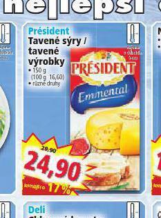 Norma Président tavený sýr nabídka