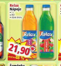 Norma Relax nápoje nabídka