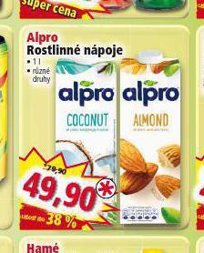 Norma Alpro rostlinné nápoje nabídka