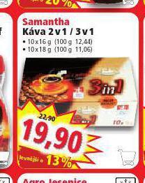 Norma Samantha káva nabídka