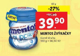 Lidl Mentos žvýkačky nabídka