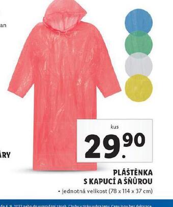 Pláštěnka s kapucí a šňůrou
