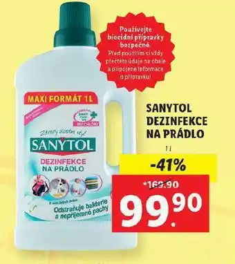 Lidl Sanytol dzinfekce na prádlo nabídka