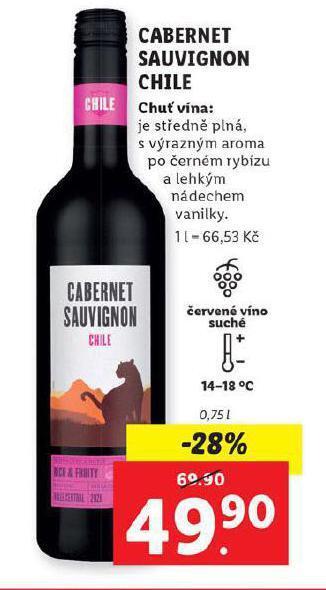 Lidl Cabernet sauvignon chile nabídka