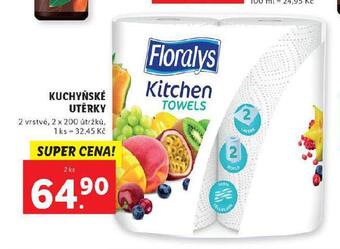 Lidl Floralys kuchyňské utěrky nabídka