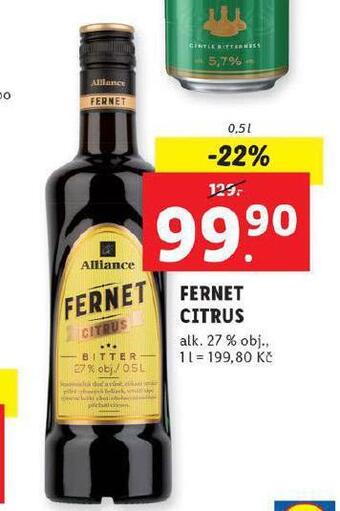 Lidl Fernet citrus nabídka