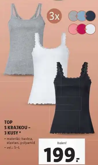 Lidl Top s krajkou - 3 kusy nabídka