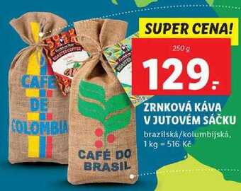 Lidl Zrnková káva v jutovém sáčku, 250 g nabídka