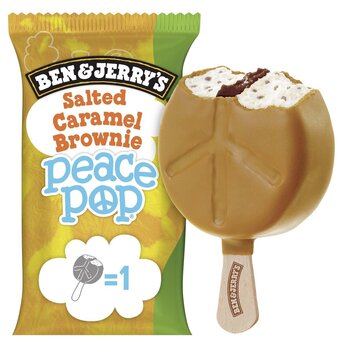 Ben & jerry's salted caramel brownie peace pop
