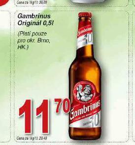 Lidl Pivo gambrinus originál nabídka