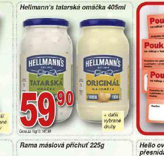 Lidl Hellmann´s tatarská omáčka, majonéza nabídka