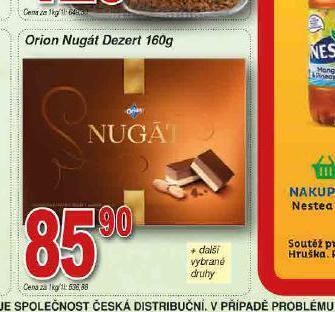 Lidl Orion nugát dezert nabídka