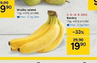 Tesco Banány nabídka